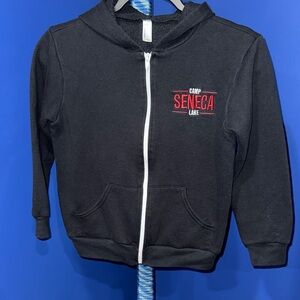 American Apparel- Kids Black Camp Seneca Lake  Zip-Up Hoodie Size 10 Unisex
